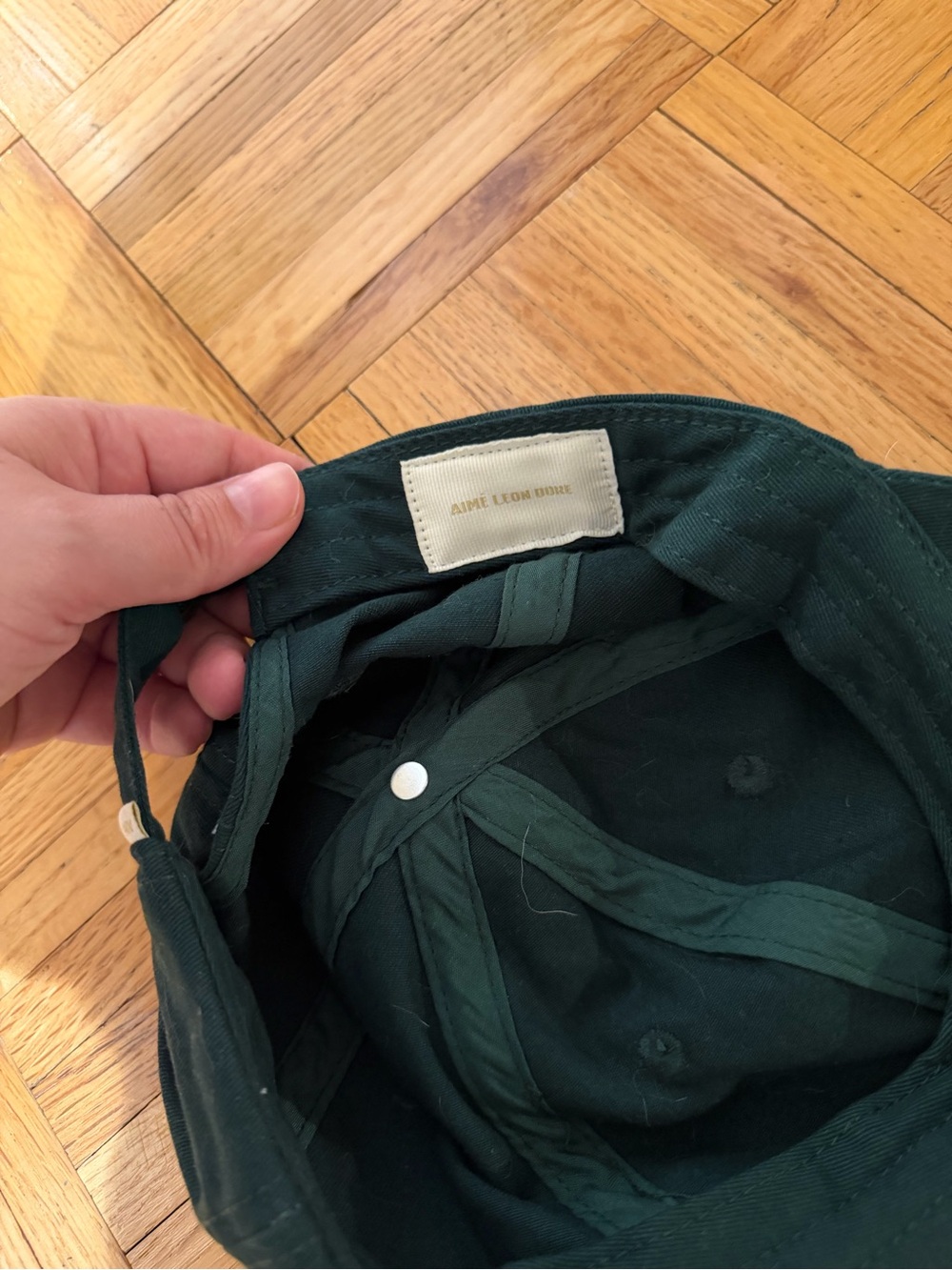 Dark Green Floral Embroidered Baseball Cap - Picture 2 of 2
